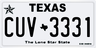 TX license plate CUV3331