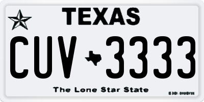 TX license plate CUV3333