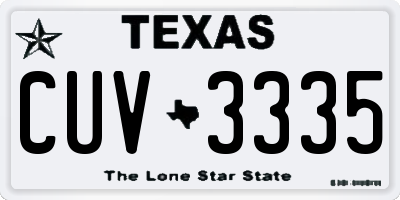 TX license plate CUV3335