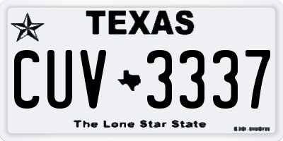 TX license plate CUV3337