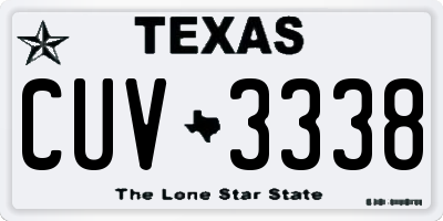 TX license plate CUV3338