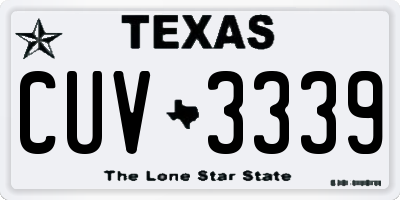 TX license plate CUV3339