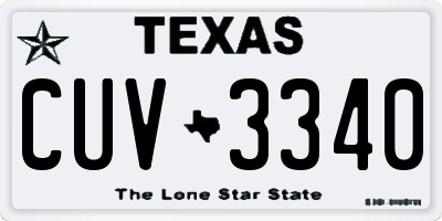 TX license plate CUV3340