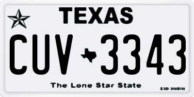 TX license plate CUV3343