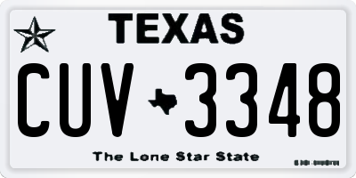 TX license plate CUV3348