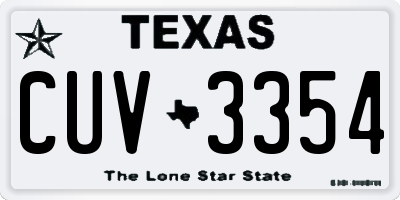 TX license plate CUV3354