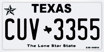 TX license plate CUV3355
