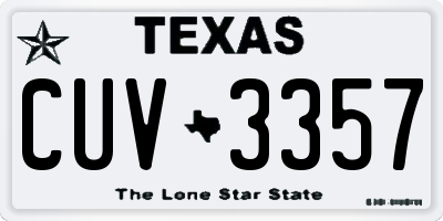TX license plate CUV3357