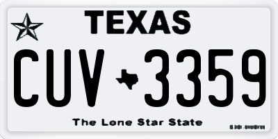 TX license plate CUV3359