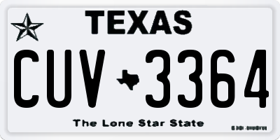 TX license plate CUV3364