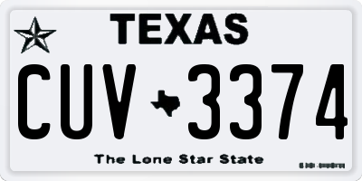 TX license plate CUV3374