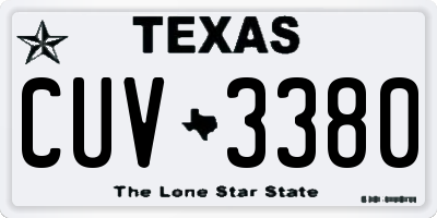 TX license plate CUV3380