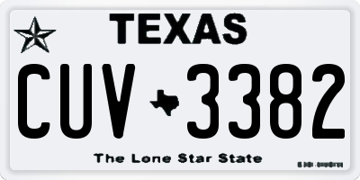 TX license plate CUV3382