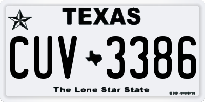 TX license plate CUV3386