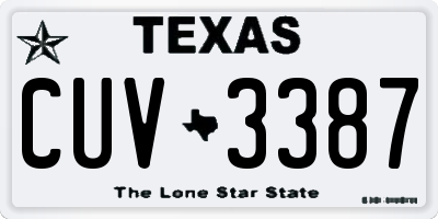 TX license plate CUV3387