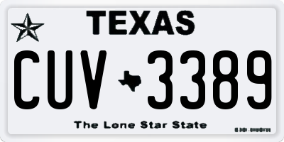 TX license plate CUV3389