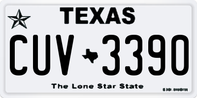 TX license plate CUV3390