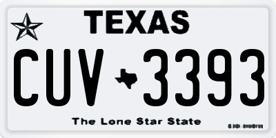 TX license plate CUV3393