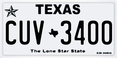 TX license plate CUV3400