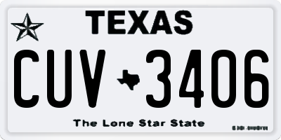 TX license plate CUV3406