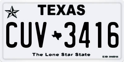 TX license plate CUV3416