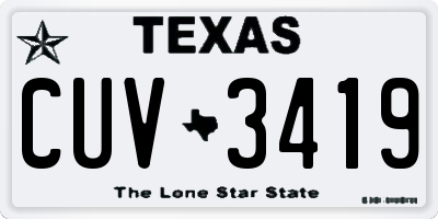 TX license plate CUV3419