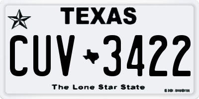 TX license plate CUV3422