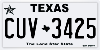 TX license plate CUV3425