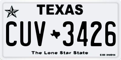 TX license plate CUV3426
