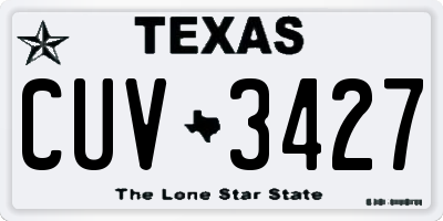 TX license plate CUV3427