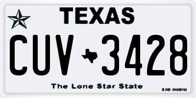 TX license plate CUV3428
