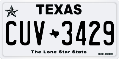 TX license plate CUV3429