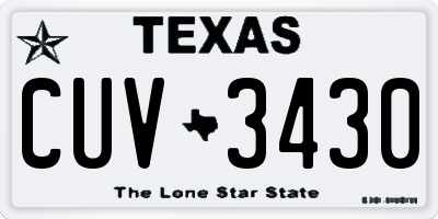 TX license plate CUV3430