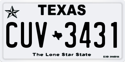 TX license plate CUV3431