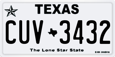 TX license plate CUV3432