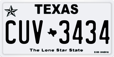 TX license plate CUV3434