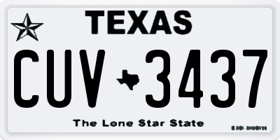 TX license plate CUV3437