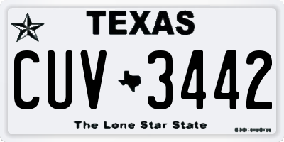 TX license plate CUV3442