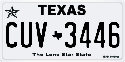 TX license plate CUV3446