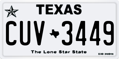 TX license plate CUV3449