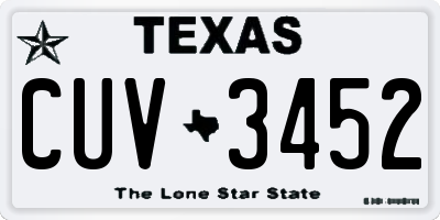 TX license plate CUV3452