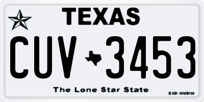 TX license plate CUV3453