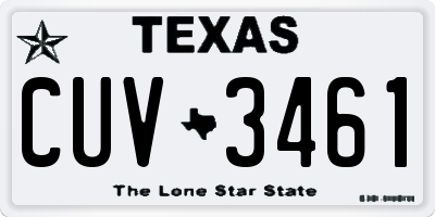 TX license plate CUV3461