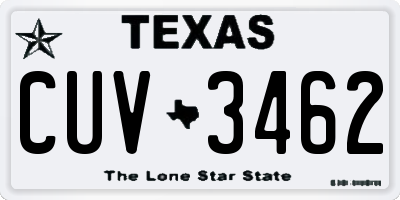 TX license plate CUV3462