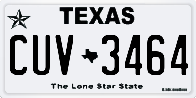 TX license plate CUV3464