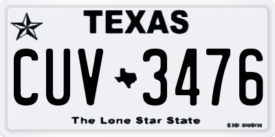 TX license plate CUV3476