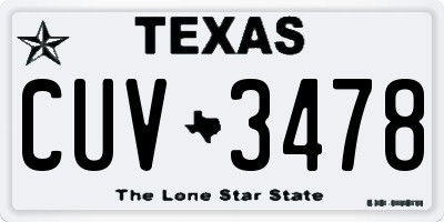 TX license plate CUV3478