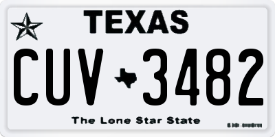 TX license plate CUV3482