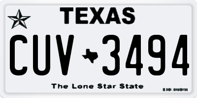 TX license plate CUV3494