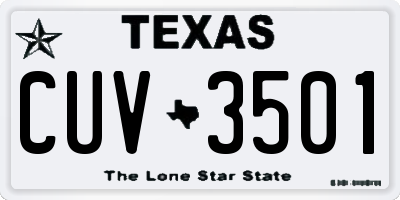 TX license plate CUV3501